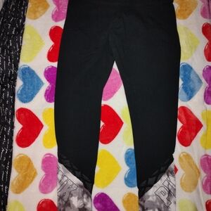 PINK Victoria's Secret Black Kids Leggings with Gray Accents